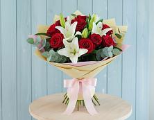 Букет цветов из:  Лилии и Розы #REPLACE_PRED# Поселок ВНИИССОК