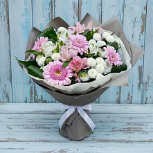 Букет цветов из:  Герберы, Альстромерии и Хризантемы #REPLACE_PRED# Поселок ВНИИССОК