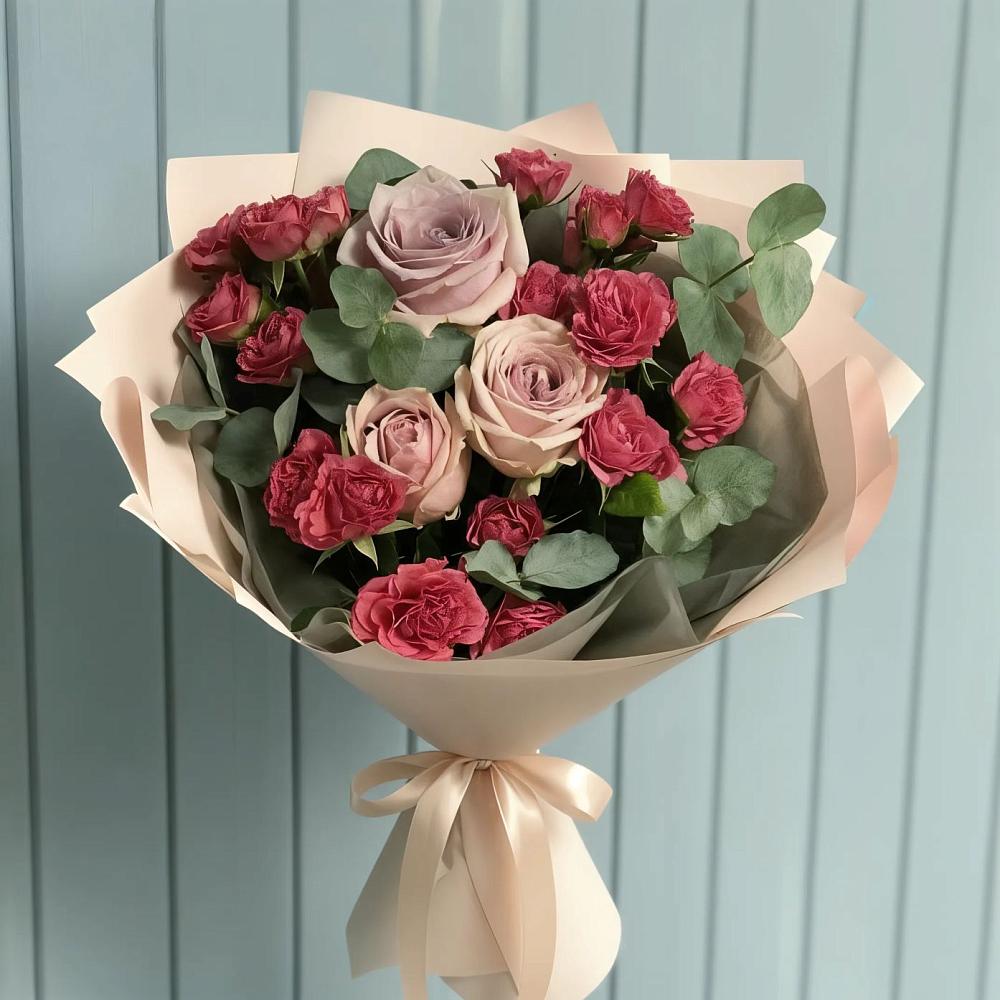 Букет цветов из: Гвоздики и Розы в Поселок ВНИИССОК