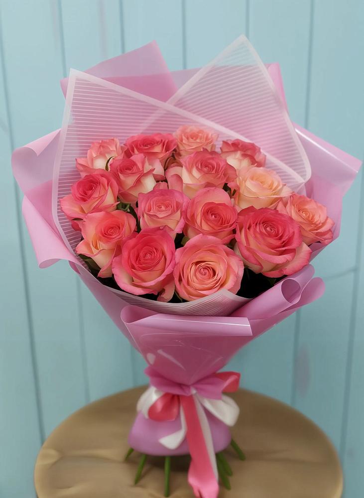 Букет 15 Розовых роз Равель в Поселок ВНИИССОК