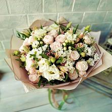 Букет цветов из:  Альстромерии, Розы и Хризантемы #REPLACE_PRED# Поселок ВНИИССОК