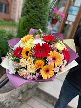 Букет цветов из:  Герберы, Ромашки, Хризантемы, Розы и Подсолнухи #REPLACE_PRED# Поселок ВНИИССОК