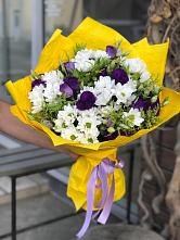 Букет цветов из:  Ирисы, Хризантемы и Ромашки #REPLACE_PRED# Поселок ВНИИССОК