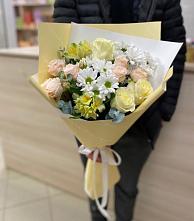 Букет цветов из:  Альстромерии, Розы и Хризантемы #REPLACE_PRED# Поселок ВНИИССОК