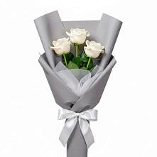 Букет 3 белые розы #REPLACE_PRED# Поселок ВНИИССОК