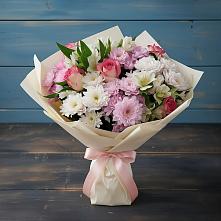 Букет цветов из:  Хризантемы, Альстромерии и Розы #REPLACE_PRED# Поселок ВНИИССОК