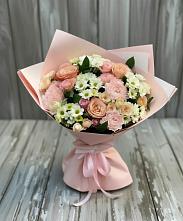 Букет цветов из:  Гвоздики, Розы и Хризантемы в Поселок ВНИИССОК