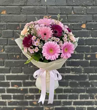 Букет цветов из:  Герберы и Хризантемы #REPLACE_PRED# Поселок ВНИИССОК