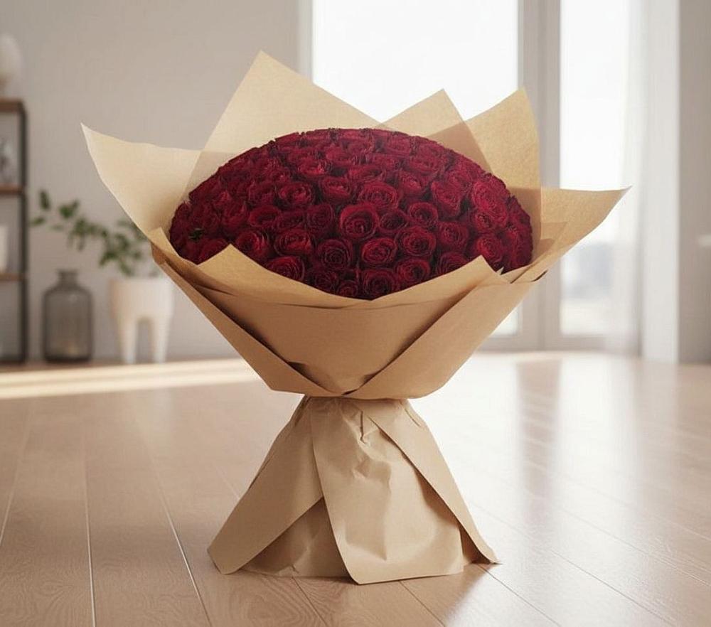 Букет 101 Красная роза в Поселок ВНИИССОК