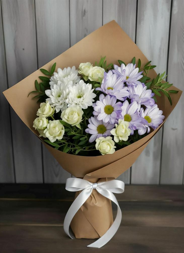 Букет цветов из: Хризантемы и Розы в Поселок ВНИИССОК